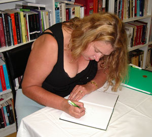 Gail Foster, signing books